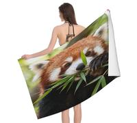 Leichong Serviette de Plage Petit Panda, 3D Animal Serviette de Bain Microfibre, Drap de Plage Séchage Rapide e Anti Sable pour Piscine Voyage Couverture, 80x160 cm