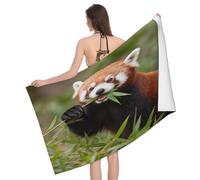 Leichong Serviette de Plage Petit Panda, 3D Animaux Mignons Serviette de Bain Microfibre, Drap de Plage Séchage Rapide e Anti Sable pour Piscine Voyage Couverture, 80x160 cm