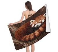 Leichong Serviette de Plage Petit Panda, 3D Forêt Imprimé Grande Serviette de Bain Microfibre, Drap de Plage Séchage Rapide e Anti Sable pour Piscine Voyage Couverture, 100x200 cm