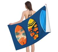 Leichong Serviette de Plage Planche de Surf Tropicale, 3D Éléments de Plage Grande Serviette de Bain Microfibre, Drap de Plage Séchage Rapide e Anti Sable pour Piscine Voyage Couverture, 90x180 cm