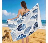 Leichong Serviette de Plage Plantes Tropicales, 3D Imprimé Cartoon Grande Serviette de Bain Microfibre, Drap de Plage Séchage Rapide e Anti Sable pour Piscine Voyage Couverture, 100x200 cm