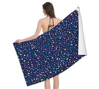 Leichong Serviette de Plage Points Colorés, 3D Multicolore Grande Serviette de Bain Microfibre, Drap de Plage Séchage Rapide e Anti Sable pour Piscine Voyage Couverture, 90x180 cm