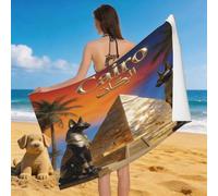 Leichong Serviette de Plage Pyramide, 3D Culture Égyptienne Grande Serviette de Bain Microfibre, Drap de Plage Séchage Rapide e Anti Sable pour Piscine Voyage Couverture, 100x200 cm