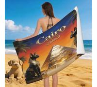 Leichong Serviette de Plage Pyramide, 3D Palmier Imprimer Grande Serviette de Bain Microfibre, Drap de Plage Séchage Rapide e Anti Sable pour Piscine Voyage Couverture, 90x180 cm