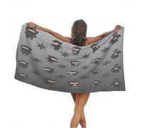 Leichong Serviette de Plage Samouraï, 3D Motif Japonais Grande Serviette de Bain Microfibre, Drap de Plage Séchage Rapide e Anti Sable pour Piscine Couverture, 100x200 cm