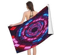Leichong Serviette de Plage Tunnel Néon, 3D Résumé Serviette de Bain Microfibre, Drap de Plage Séchage Rapide e Anti Sable pour Piscine Voyage Couverture, 80x160 cm