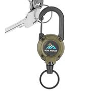 Leicht zu ziehende Schnalle - Einziehbarer Schlüsselanhängerring with elastischem Metallclip und elastischer Kordel, langlebiges Anti-Diebstahl-Design | Tragbarer Outdoor-Campinghaken für Schlüssel