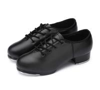 Leichtrit Chaussures Claquettes à Lacets pour Enfants,Filles Chaussures Claquettes Danse,Jazz Tap Chaussures Danse,Antidérapant,Facile à Mettre enlever,pour l'entraînement à la Danse à Claquettes