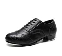 Leichtrit Tap Dance Shoes,Tap Chaussures Danse Adultes,Claquette Danse Chaussure Cuir Verni,Jazz Tap Chaussures Danse Moderne,Chaussures De Danse Jazz Tap,LéGer Et Respirant,pour Professeurs Danse