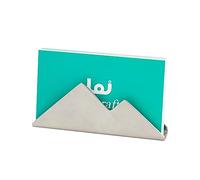 Leicraft Lot de 2 porte-cartes de visite en acier inoxydable pour bureau, organiseurs de cartes et accessoires de bureau pour homme et femme (argent)