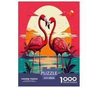 Leidenschaftliche Flamingos Puzzle 1000-teilige Schwer Puzzle Spielzeug Lernspiel Impossible Bunte Tiere Herausforderungsspielzeug Für Erwachsene Kinder 38x26cm/1000pcs