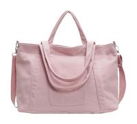LEIDJGUN Sac à bandoulière de grande capacité en velours côtelé pour femme - Sac à bandoulière décontracté - Sac à bandoulière pour étudiant - Pour voyage quotidien, rose