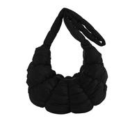 LEIDJGUN Sac à bandoulière plissé de grande capacité - Sac souple à raviolis - Couleur unie, Noir , Small