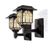 LeiDrail Lampe Solaire Extérieu 2 Pack Eclairage Exterieur Sécurité Etanche Éclairage Spot Led Solaire Exterieur Sans Fil Lampe Mural pour Jardin Clôtures Murs Cour