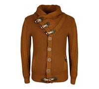 LEIF NELSON Gilet Tricot col Large - Homme LN4195, Camel, L