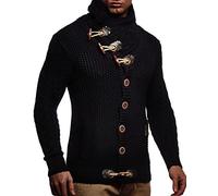 LEIF NELSON Gilet Tricot col Large - Homme LN4195, Dunkelblau, M