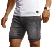 Leif Nelson LN-1397 Short en jean pour homme - Short d'été basique pour les loisirs, gris foncé, Taille 40