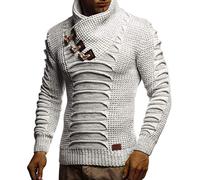 Leif Nelson LN-5575 | Pull d'hiver pour homme avec col châle | Pull en tricot slim fit pour hommes | Design en gros tricot chaud | Taille S-3XL, XXL