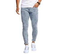 Leif Nelson LN1003 Jean stretch pour homme Coupe ajustée, bleu clair, 31W / 32L