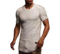 Leif Nelson LN6325 T-shirt dété à col rond en coton pour homme Coupe ajustée - - X-Large