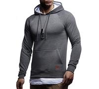 Leif Nelson LN8125 Sweat-shirt à capuche pour homme Coupe ajustée Avec coton Style moderne, Anthracite 2 en 1., S