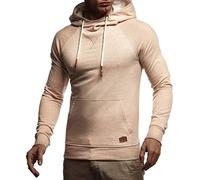 Leif Nelson LN8125 Sweat-shirt à capuche pour homme Coupe ajustée Avec coton Style moderne, Mélange de marron clair., L
