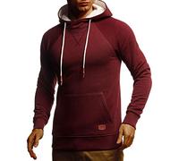 Leif Nelson LN8125 Sweat-shirt à capuche pour homme Coupe ajustée Avec coton Style moderne, Mélange de bordeaux., S