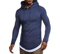 Leif Nelson LN8155 Sweat-shirt à capuche pour homme Coupe ajustée Avec du coton Style moderne