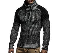LEIF Nelson Mens Pull Tricoté Col châle Coupe Slim Fit pour Hiver Été | Tee Shirt pour Homme à Manches Longues avec col