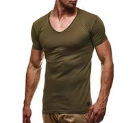 Leif Nelson pour des Hommes Basic T-Shirt Col en V Sweatshirt Hoodie Hoody LN6372; Taille XXL,