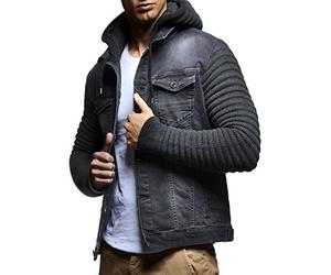 Leif Nelson pour des Hommes Cardigan Veste en Jean Denim Blouson Sweat LN5240