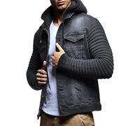 Leif Nelson pour des Hommes Cardigan Veste en Jean Veste Sweat LN5240N-; ,Gris,Medium