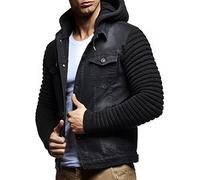Leif Nelson pour des Hommes Cardigan Veste en Jean Veste Sweat LN5240N-;,Noir,Medium