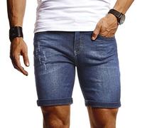 LEIF NELSON Pour des hommes Jeans Shorts LN1397; W32; foncé bleu foncé