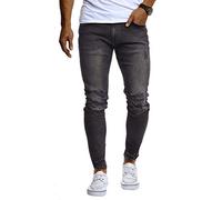 Leif Nelson pour des Hommes Pantalon en Jean Slim fit en Denim Stretch déchiré LN9145 Noir W38L30