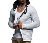 Leif Nelson pour des Hommes Pull à Capuche Cardigan Hoodie Pullover avec Capuche Sweat Sweater Zipper Sweatshirt LN7055