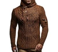 Leif Nelson pour des Hommes Pullover Hoodie Pull à Capuche Pull en Tricot LN5400 Taille S Chameau