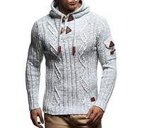Leif Nelson pour des Hommes Pullover Hoodie Pull à Capuche Pull en Tricot LN5400 Taille S Gris Brut