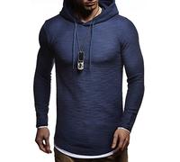 Leif Nelson pour des Hommes Pullover Pull à Capuche Hoodie Oversize Sweatshirt avec Capuche Longsleeve Sweater Manche Longue LN8120; ,Bleu Foncé,XXL