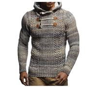 Leif Nelson pour des Hommes Pullover Pull à Capuche Hoodie Pull en Tricot avec Capuche Longsleeve Sweater Sweatshirt LN6004; Taille S,