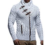 Leif Nelson pour des Hommes Veste Pullover Cardigan Hoodie Sweat Veste Veste dhiver Zipper Sweatshirt LN5340; Taille M, écru-