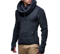 Leif Nelson Pull en Tricot pour Homme Anthracite Taille 3XL