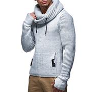 Leif Nelson Pull en Tricot pour Homme Gris Taille S