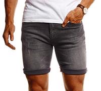 Leif Nelson Short en jean pour homme LN1397, gris foncé, 33W