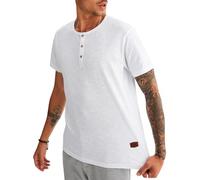 Leif Nelson T-Shirt d'été pour Homme - Col Rond - Coupe Droite - 100% Coton - Décontracté - Basique - Manches Courtes, Blanc., L