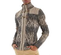 Leif Nelson Veste en Tricot Col Montant Pour Homme - D'Hiver Noire, de Loisirs, Mi-Saison - Coupe Ajustée - LN20762, Marron, L