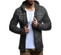 Leif Nelson Veste Homme en Tricot avec Capuche Veste Sweat Hiver à Manches Longues LN20724 Anthracite Taille M