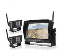 LEIFEIS Caméra De Recul Moniteur DVR sans Fil AHD 1280x720 pour Bus Voiture Et Camion Enregistreur De Recul 7 Pouces avec Caméra Wi-FI Camera Recul Voiture(B Cameras add 64GB)