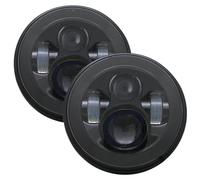 LEIFEIS Phare Avant Pour Jeep pour Wrangler 1997-2017 Kit de phares LED ronds feux croisement 2 pièces phare voiture 7" Jeu De Phares(Noir)