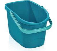 Leifheit Seau de nettoyage Power Clean M, Seau en plastique contenance de 10L, Seau rectangulaire stable à poignée, seau pour laver le sol, seau de lavage compatible avec balai et support d’essorage